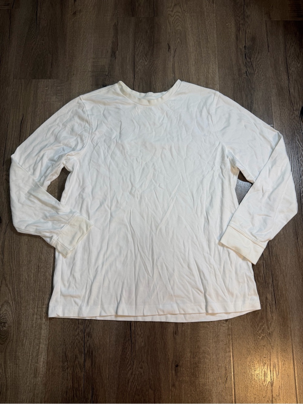 Classic White Long-Sleeve Crewneck Shirt - Men's